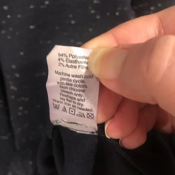 ⭕️PRICE FIRM Madewell Navy Long Sleeve Dress with Speckled Design Size 2 - Picture 6 of 7